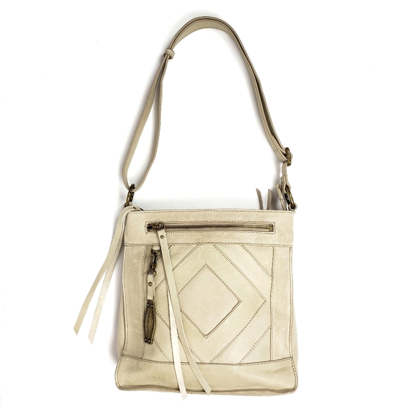 Lucky Brand Handbags - LUCKY BRAND Boho Leather Hand Bag Off White